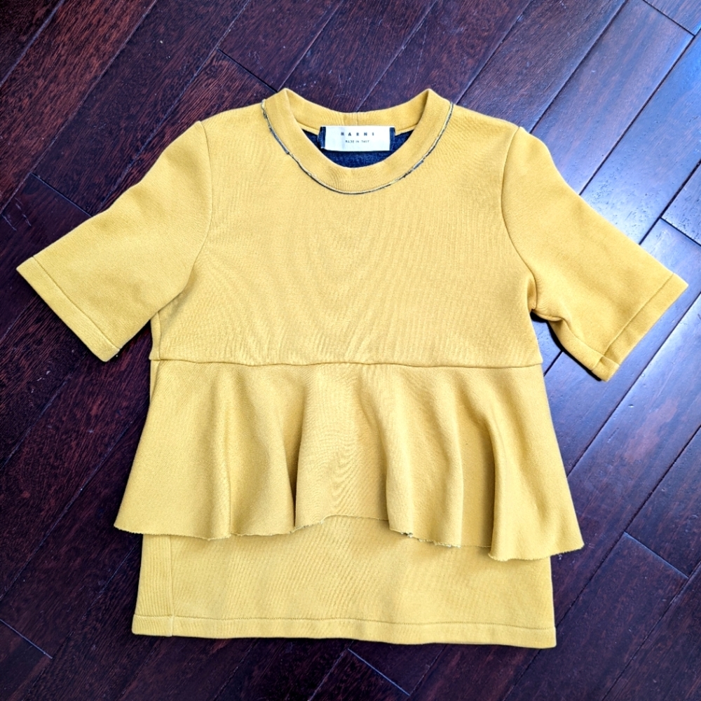 Marni Commessa Ruffle Top - Ochre Yellow